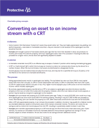 Converting an Asset to an Income Stream with a CRT brochure.