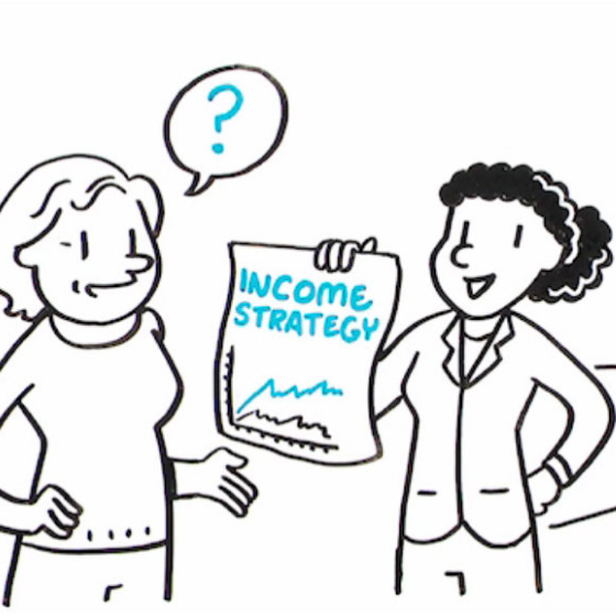 Illustration from the Protective video helping clients understand market risks to retirement income.