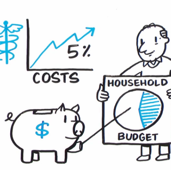 Illustration of Protective video explaining rising health care costs for seniors.