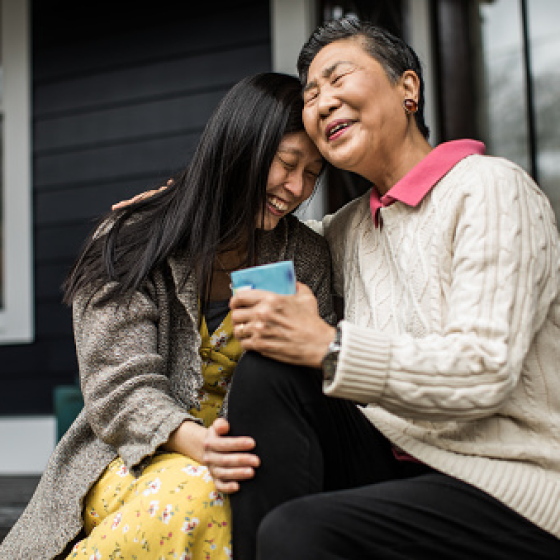 Mother and daughter secure in the families' future thanks to wealth transfer.