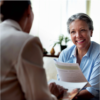 Financial professional and client discussing Medicare.