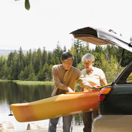 A husband and wife enjoying the outdoors, knowing they have a stronger legacy with Protective Estate Maximizer II Premium Whole Life.