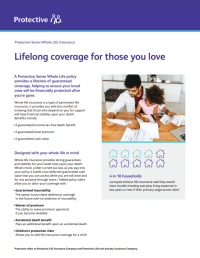 Cover of the Protective Series Whole Life product guide