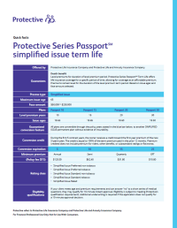 Cover of Protective Series Passport Simplified Issue Term Life Quick Facts