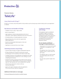 Cover of the Protective TeleLife and EZ-App flyer