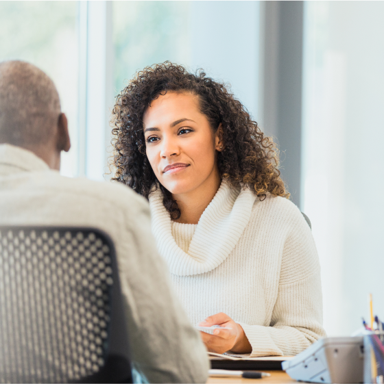 A financial professional conducting a life insurance needs check up with a client