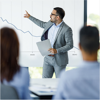 Financial professionals in a class.