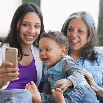 A grandmother, mother and child enjoying time together, knowing they are protected with life insurance from Protective.
